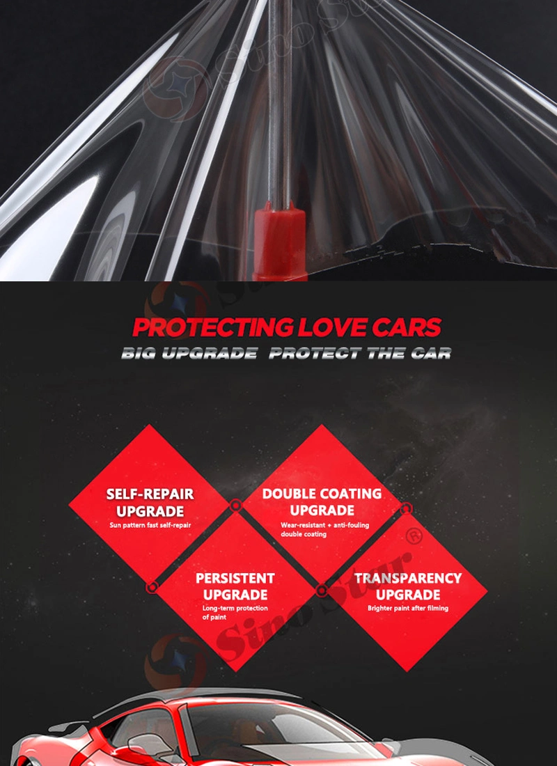 Sino Star Transparent Anti-Scratch Ppf 1.52*15m Self-Heating Repair with PU Material Car Body Protection Film Car Body Sticker