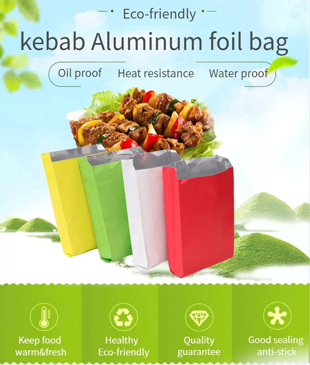 Craft Paper Aluminium Foils for Food Kebab Packaging Bag