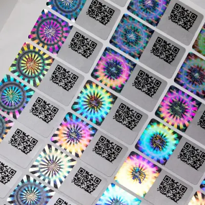 Étiquettes de code Qr inviolables personnalisées Étiquette anti-contrefaçon à gratter Numéro unique Sécurité Authenticité Autocollant hologramme 3D