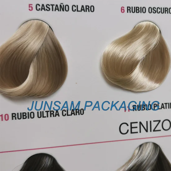 Brochure de salon de promotion de diagramme de couleur de cheveux de 3 plis pour l'exposition professionnelle