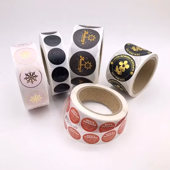 Étiquettes de produit d'impression personnalisées autocollants autocollant étanche rond en vinyle auto-adhésif